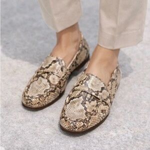 Unützer Python Snakeskin Loafers Size 37 (US 6.5–7) Made in Italy